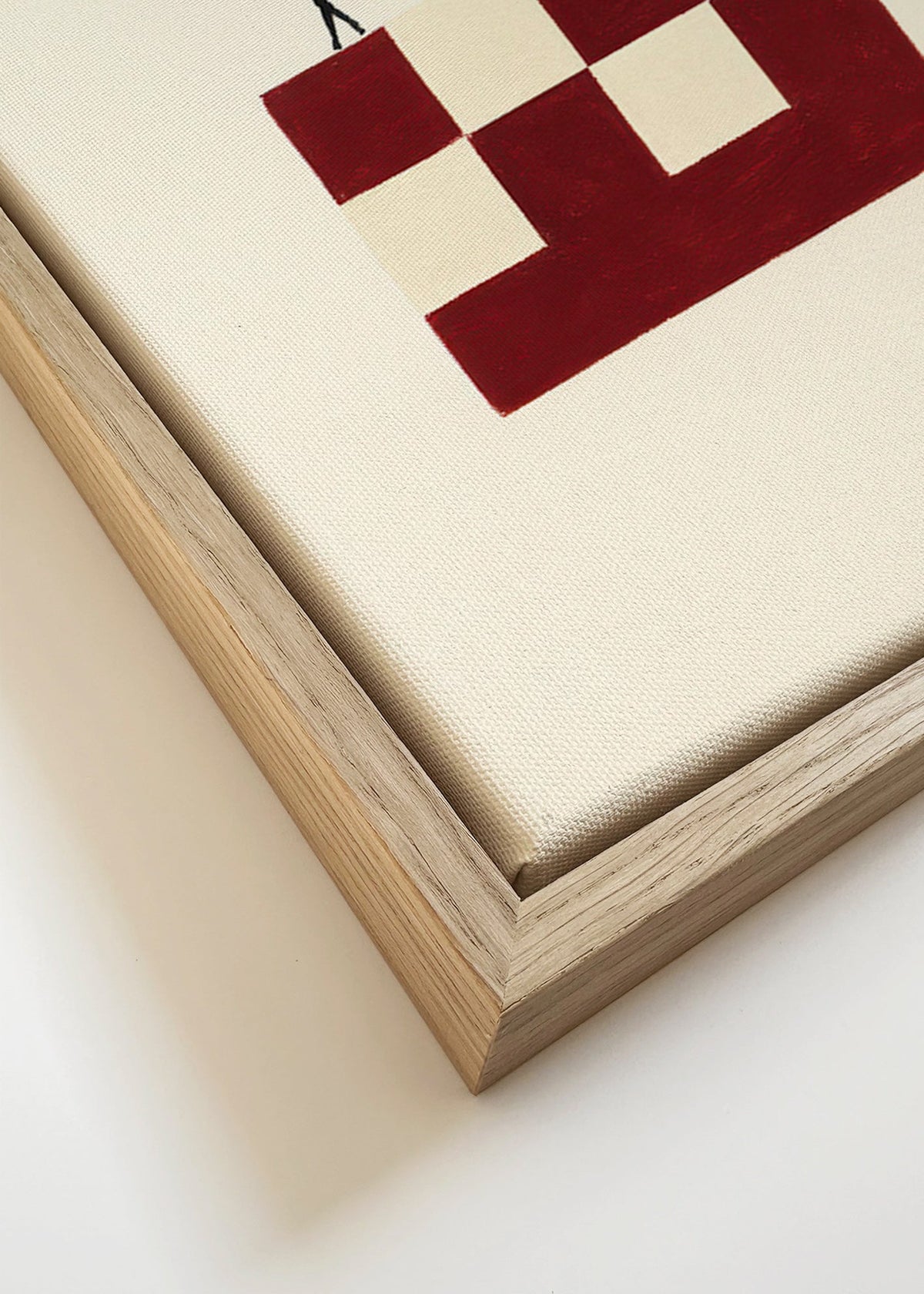 Geometrische poster met lopende figuren – Canvas detail