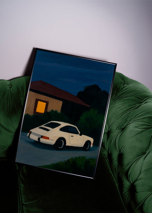 Vintage auto poster tijdens nachtelijke rit – Product1