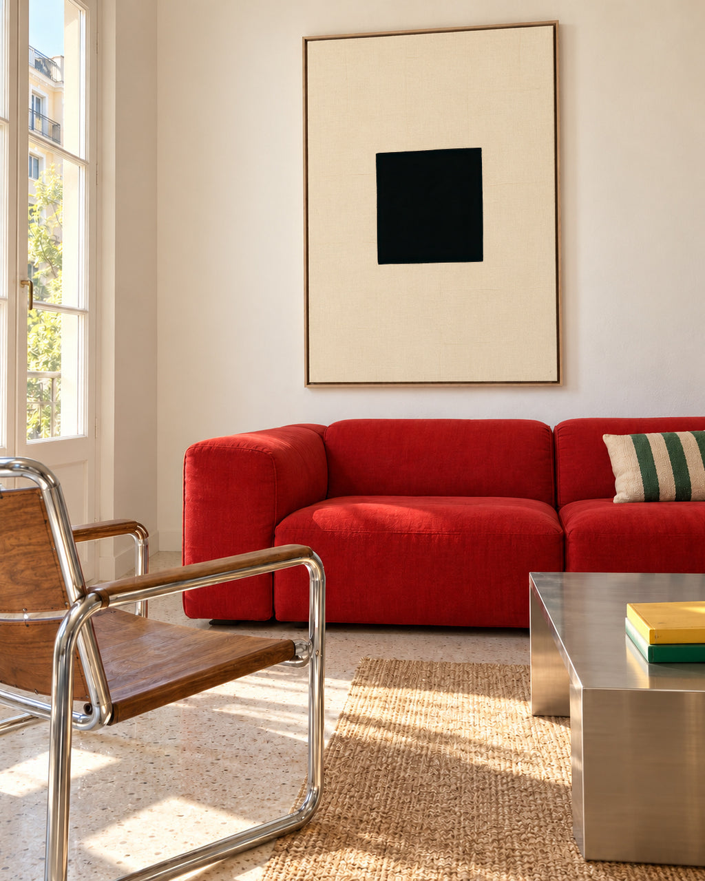 Black Void - Framed canvas in an interior