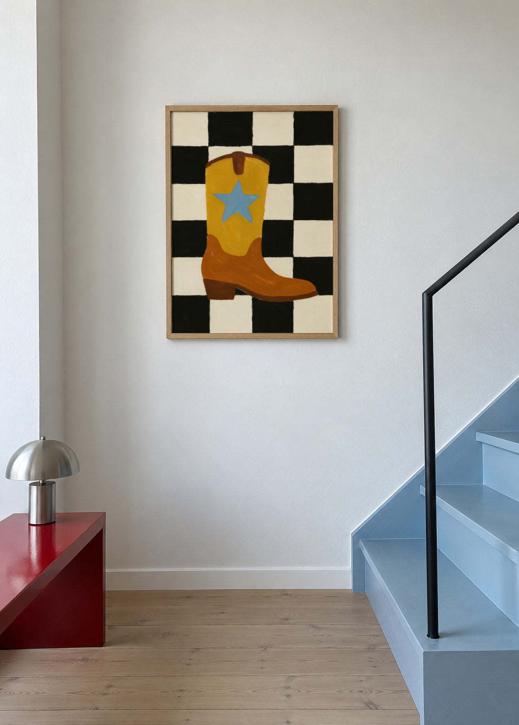 Starry Boot - Framed poster in an interior