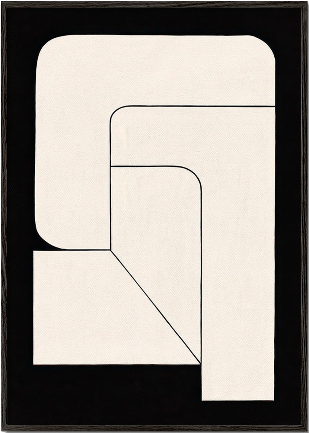Minimalistisch geometrisch poster crème en zwart – Black Frame