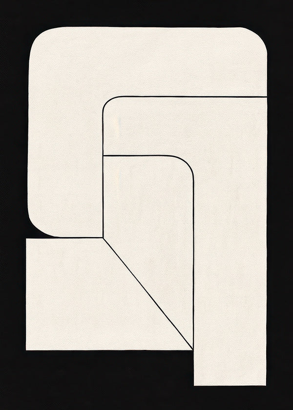 Minimalistisch geometrisch poster crème en zwart
