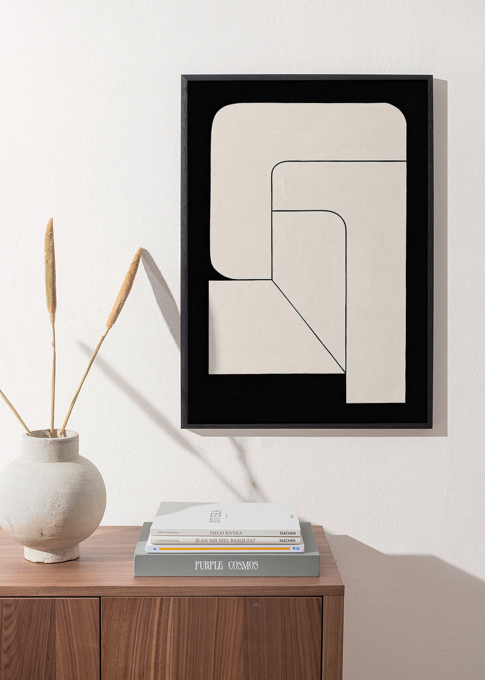 Minimalistisch geometrisch poster crème en zwart – Product1