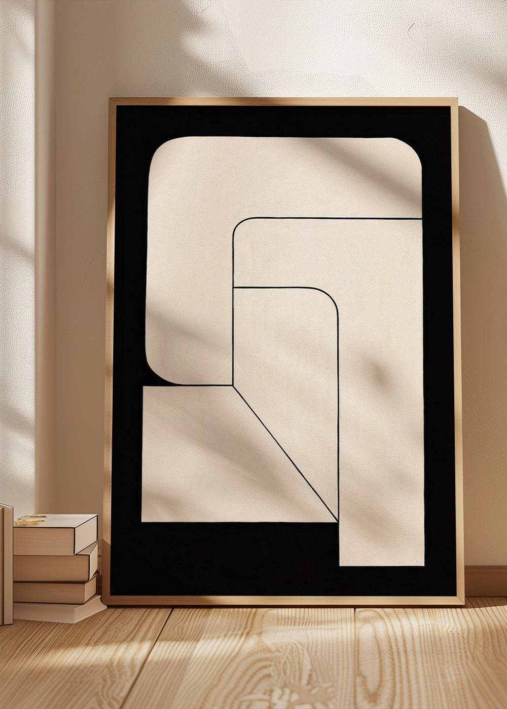 Minimalistisch geometrisch poster crème en zwart – Product2