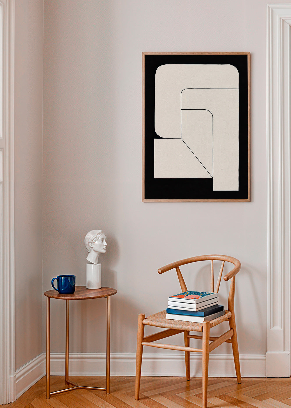 Minimalistisch geometrisch poster crème en zwart – Product3