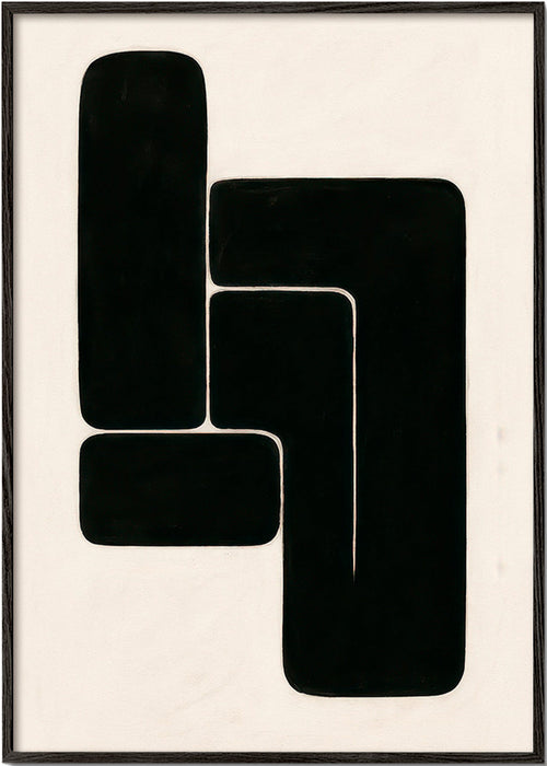 Geometrische poster met sterke zwarte vormen – Black Frame