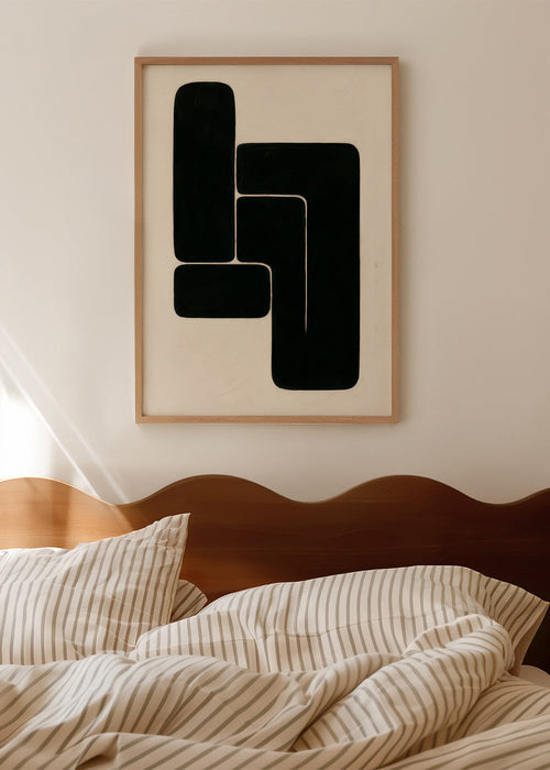 Geometrische poster met sterke zwarte vormen – Product1