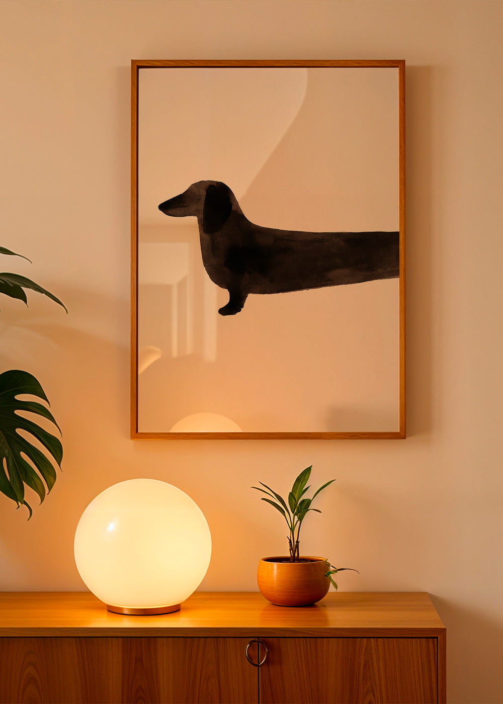 Dierenposter teckel silhouet minimal – Product1