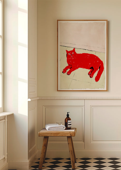 Rood kat schilderij liggend – Product1