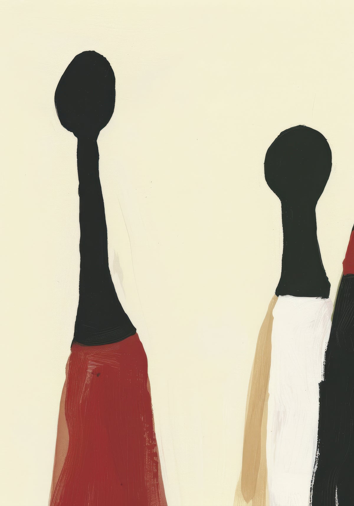 Red Skirt Figures - Unframed art print