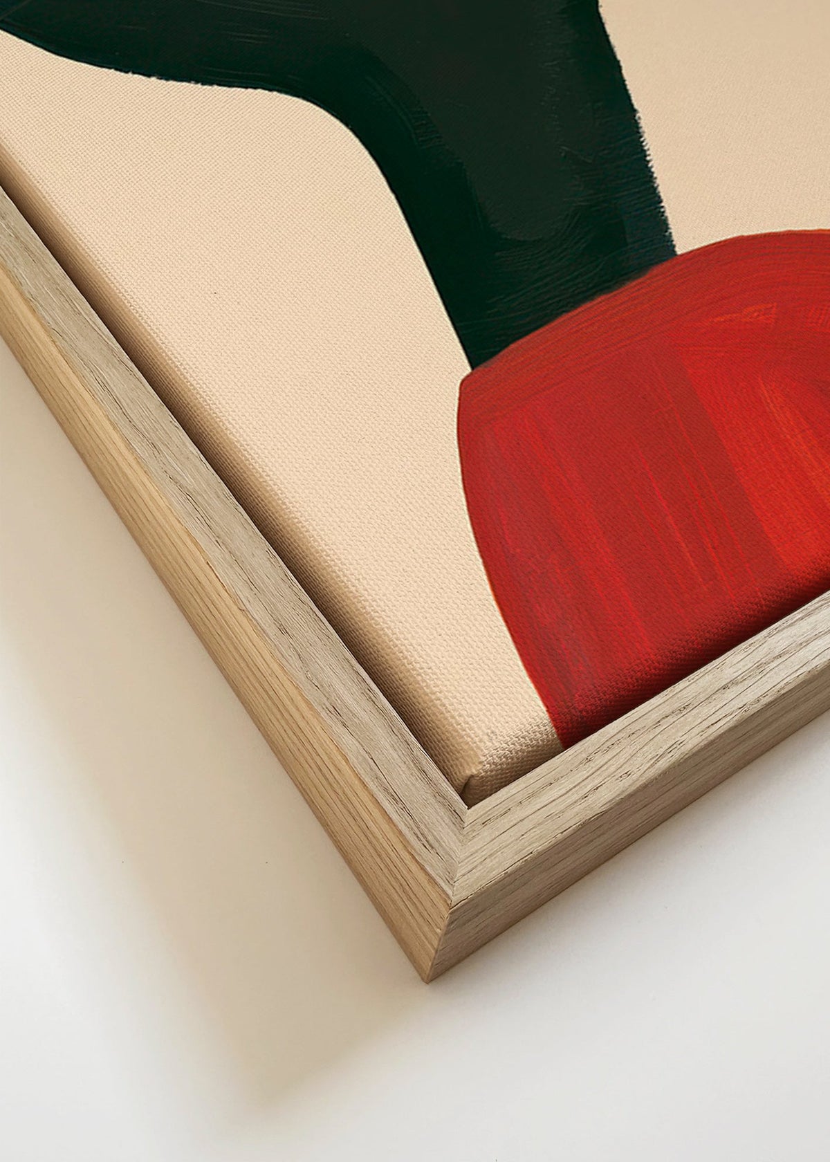 Illustratie: gestileerd profiel in rood – Canvas detail