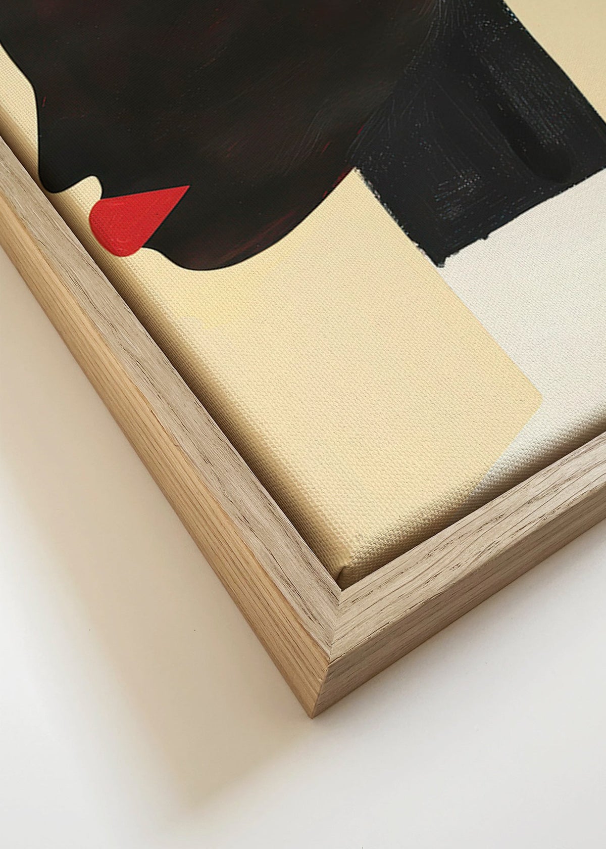 Profielillustratie met rode lippen – Canvas detail