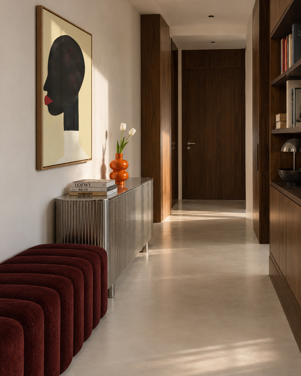 Profile in White - Framed canvas in an interior