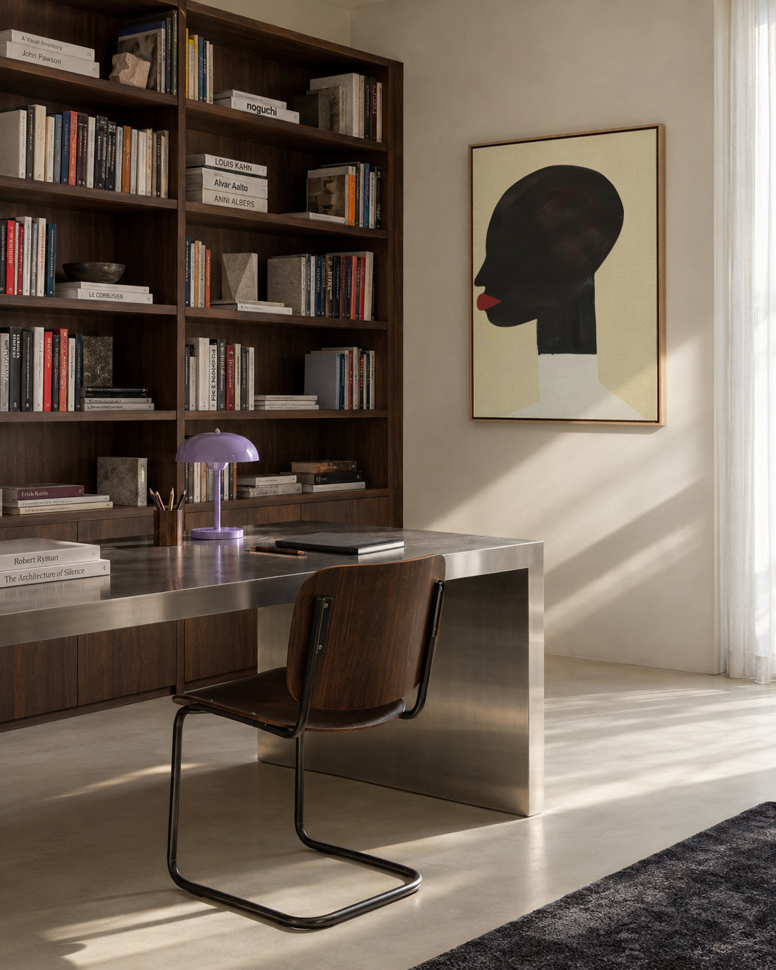 Profile in White - Framed canvas in an interior