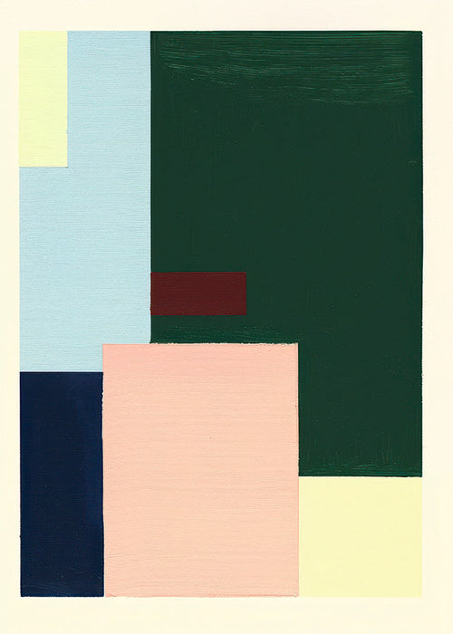 Geometrisch poster met diep groen vlak