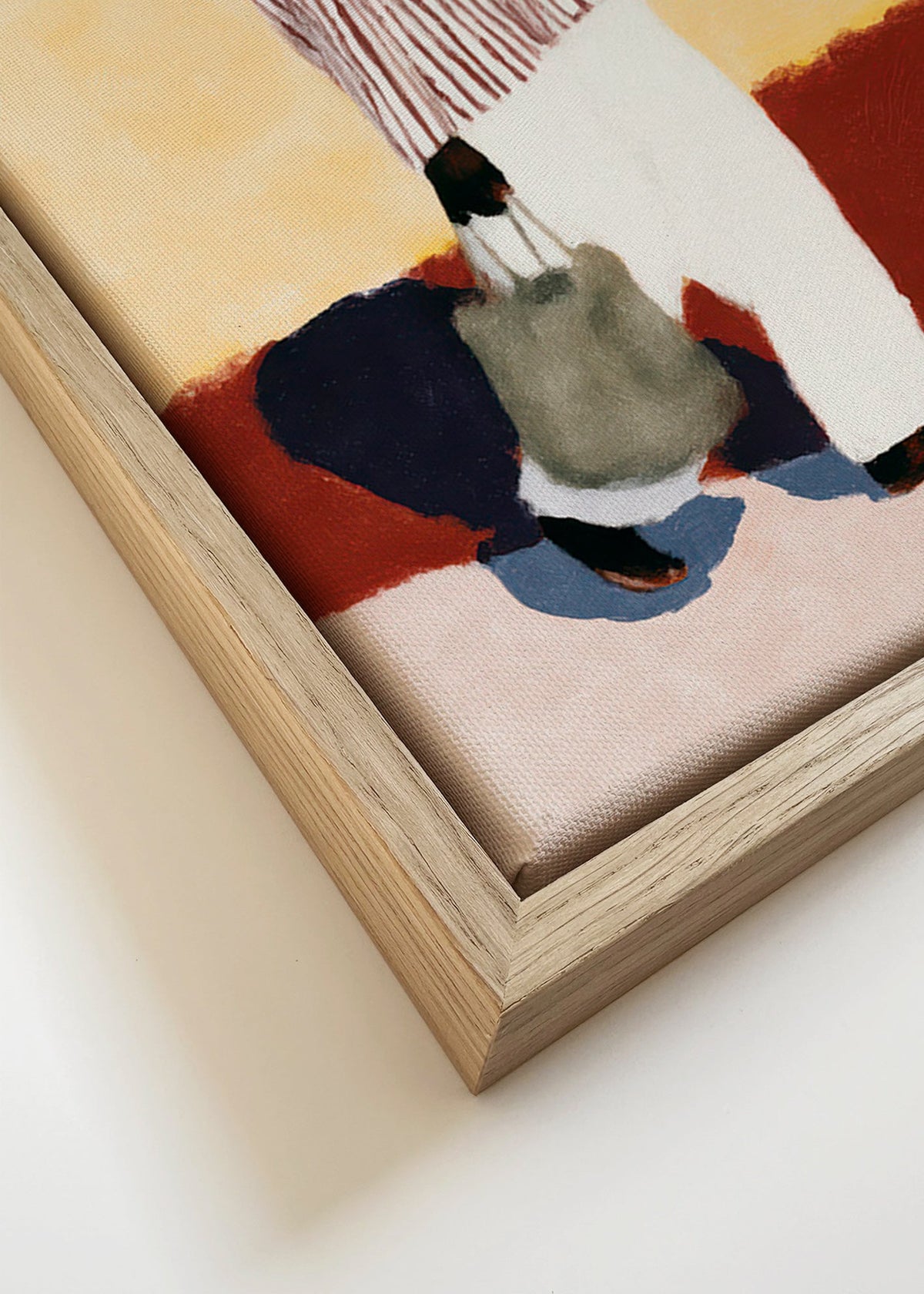Illustratie lopende figuur met hoed – Canvas detail