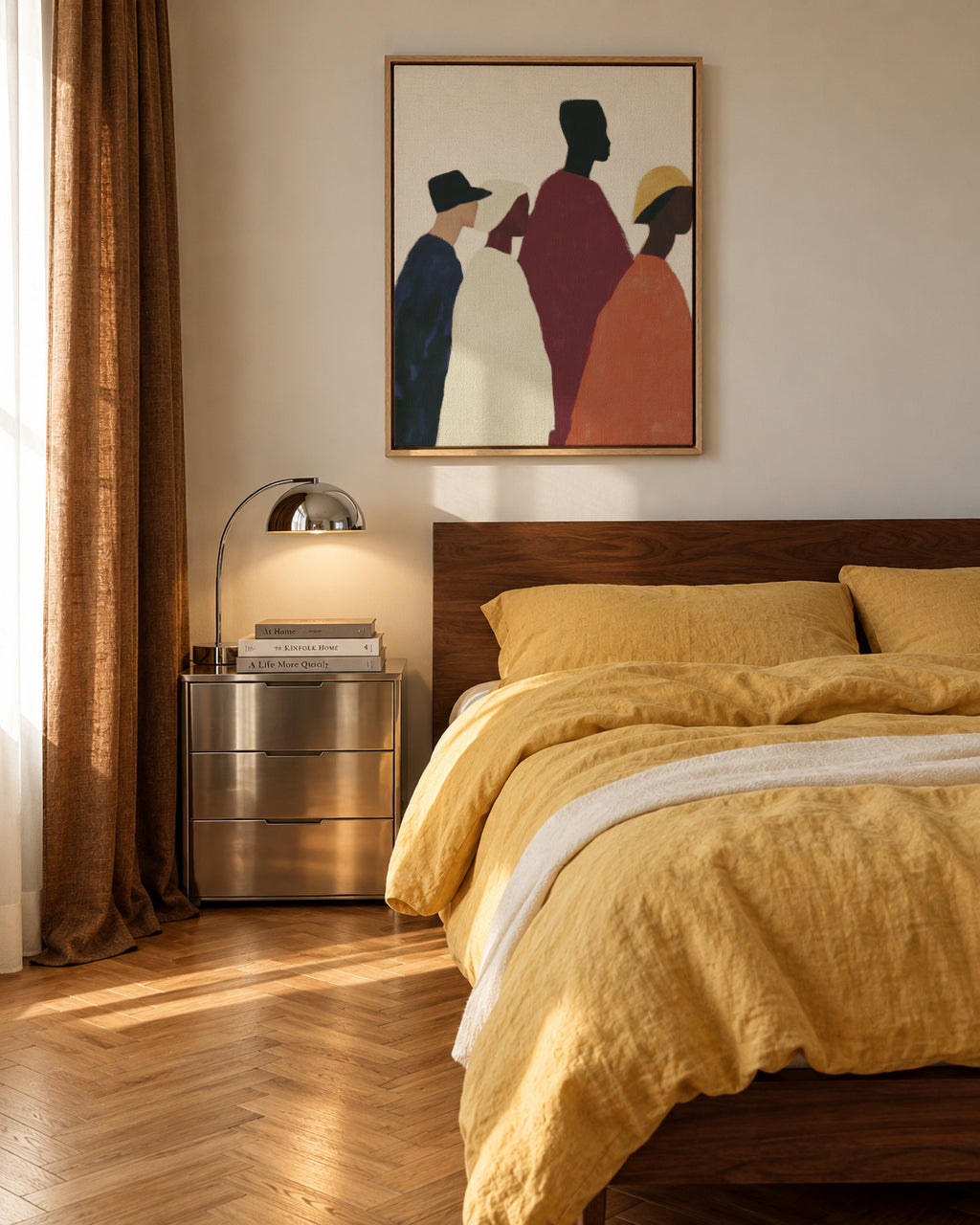 Crowded Colors II - Framed canvas in an interior