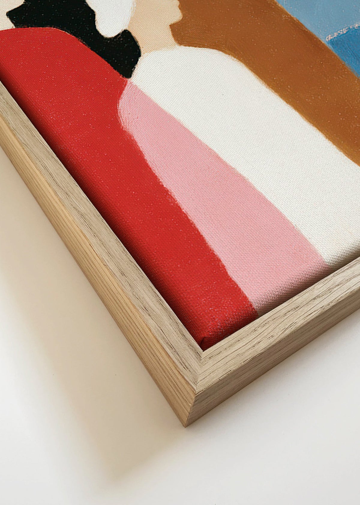 Abstract kunstwerk met op een rij staande figuren – Canvas detail