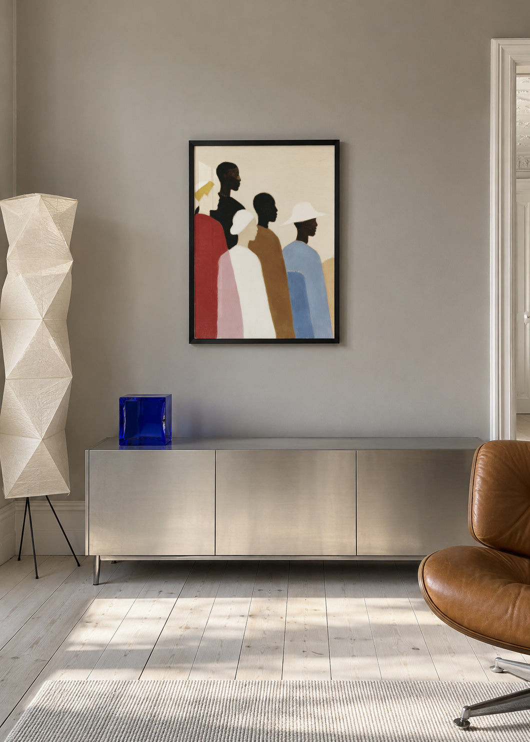 Crowded Colors V - Framed poster in an interior