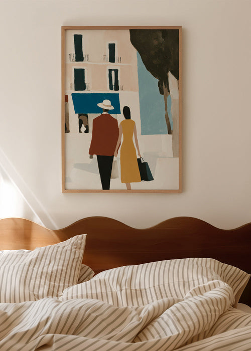 Illustratie van stel bij minimalistische gevel – Product1