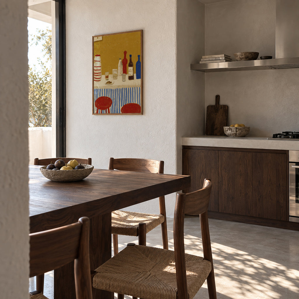 Blue Striped Bar - Framed poster in an interior