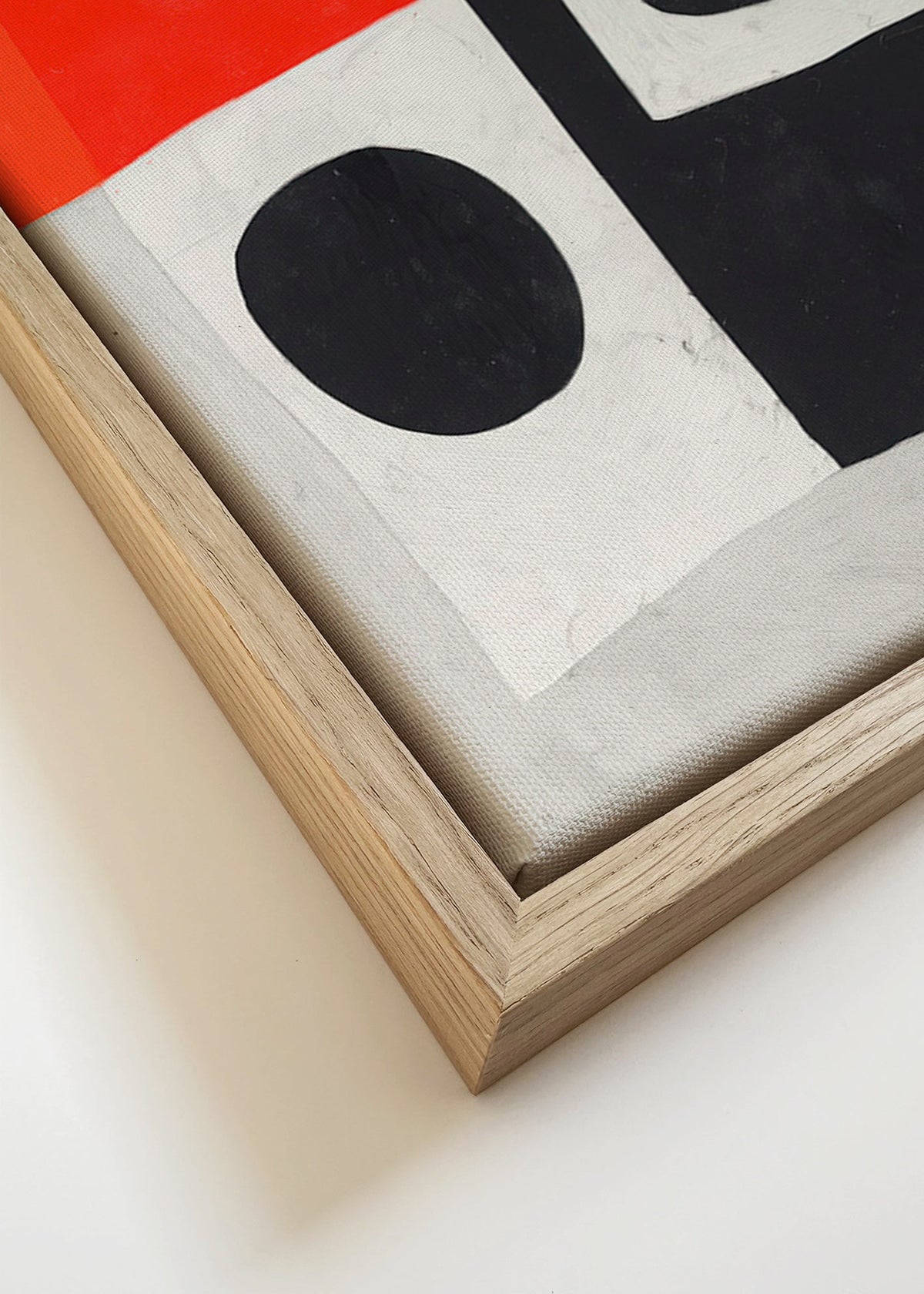 Geometrische poster met blokken en cirkels – Canvas detail