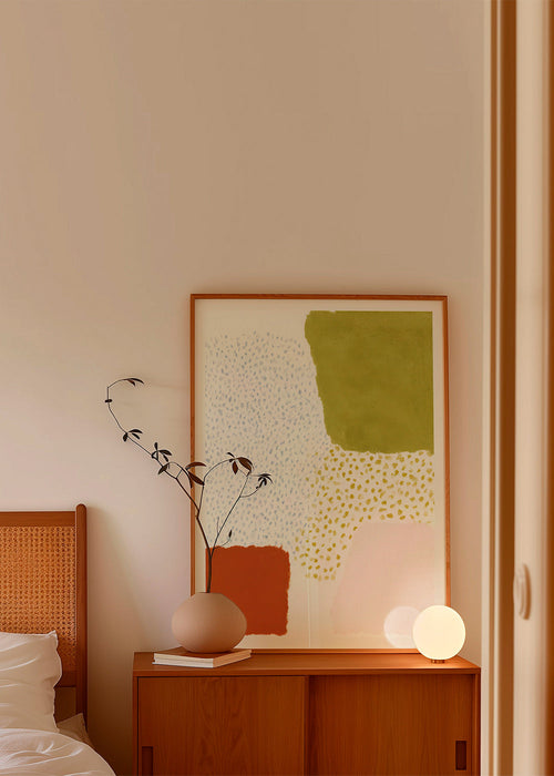 Botanische print met olijf- en terracottablokken – Product1