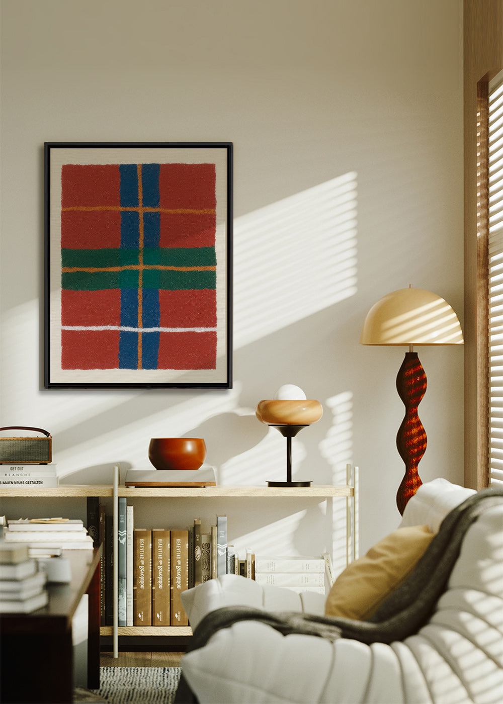 Cuadro geométrico con patrón tartán moderno – Canvas1