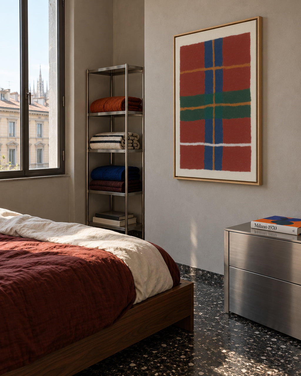 Tartan Study I - Framed canvas in an interior