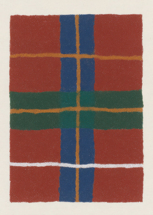 Geometrische tartan poster in warme kleuren