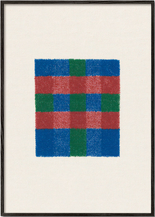 Geometrische print met gekleurd ruitenpatroon – Black Frame