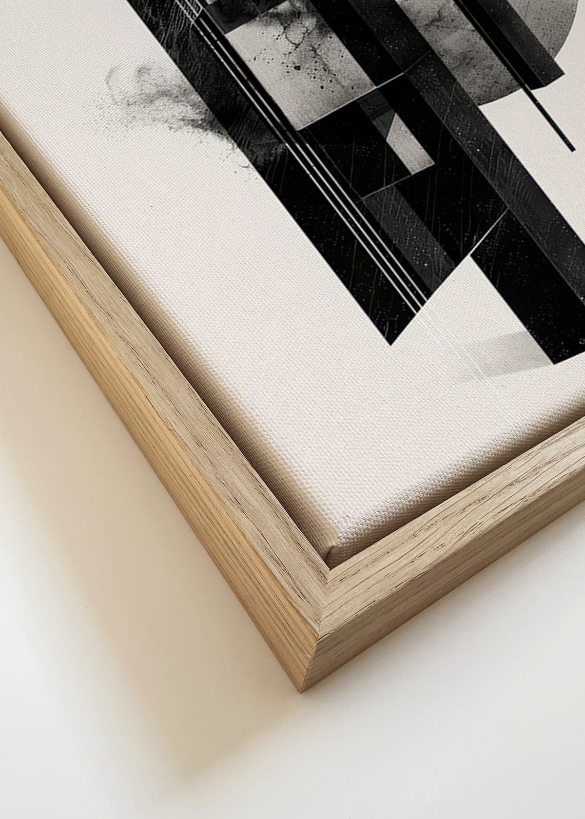 Zwart-wit monoliet geometrie – Canvas detail