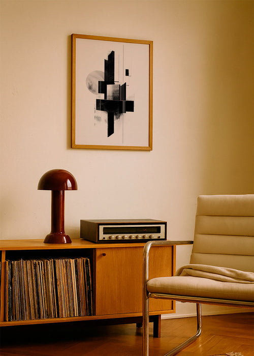 Geometrische poster met architecturale zwart-wit vormen – Product1