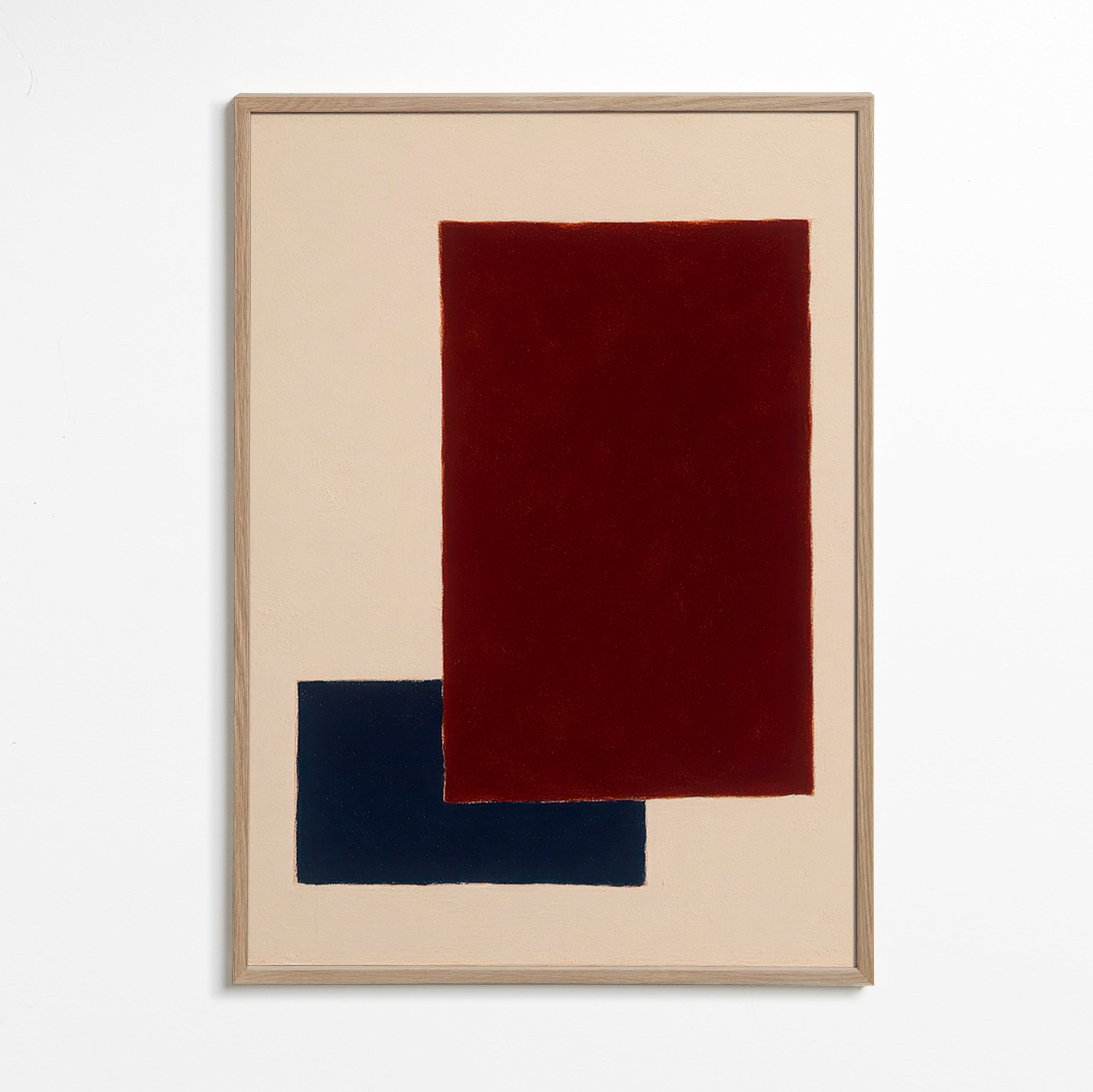 Geometrisch schilderij met overlappende rechthoeken – Oak Frame