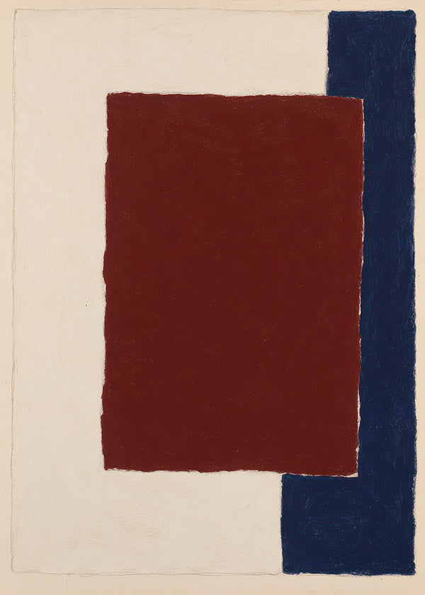 Abstract kunstwerk met bordeaux rechthoek