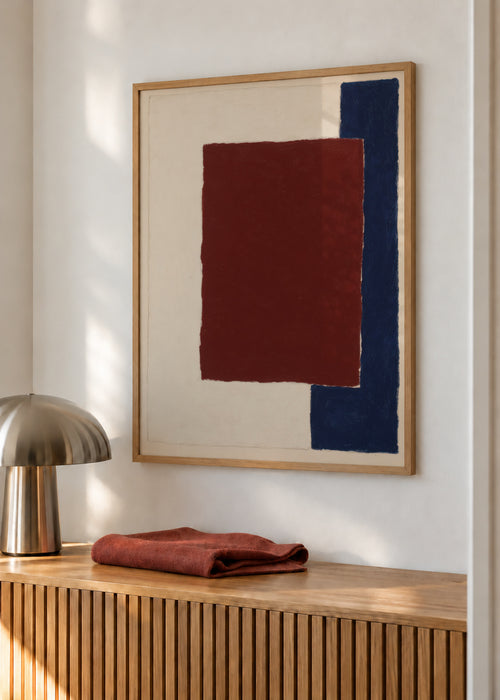 Burgundy Corner III - Framed poster in an interior