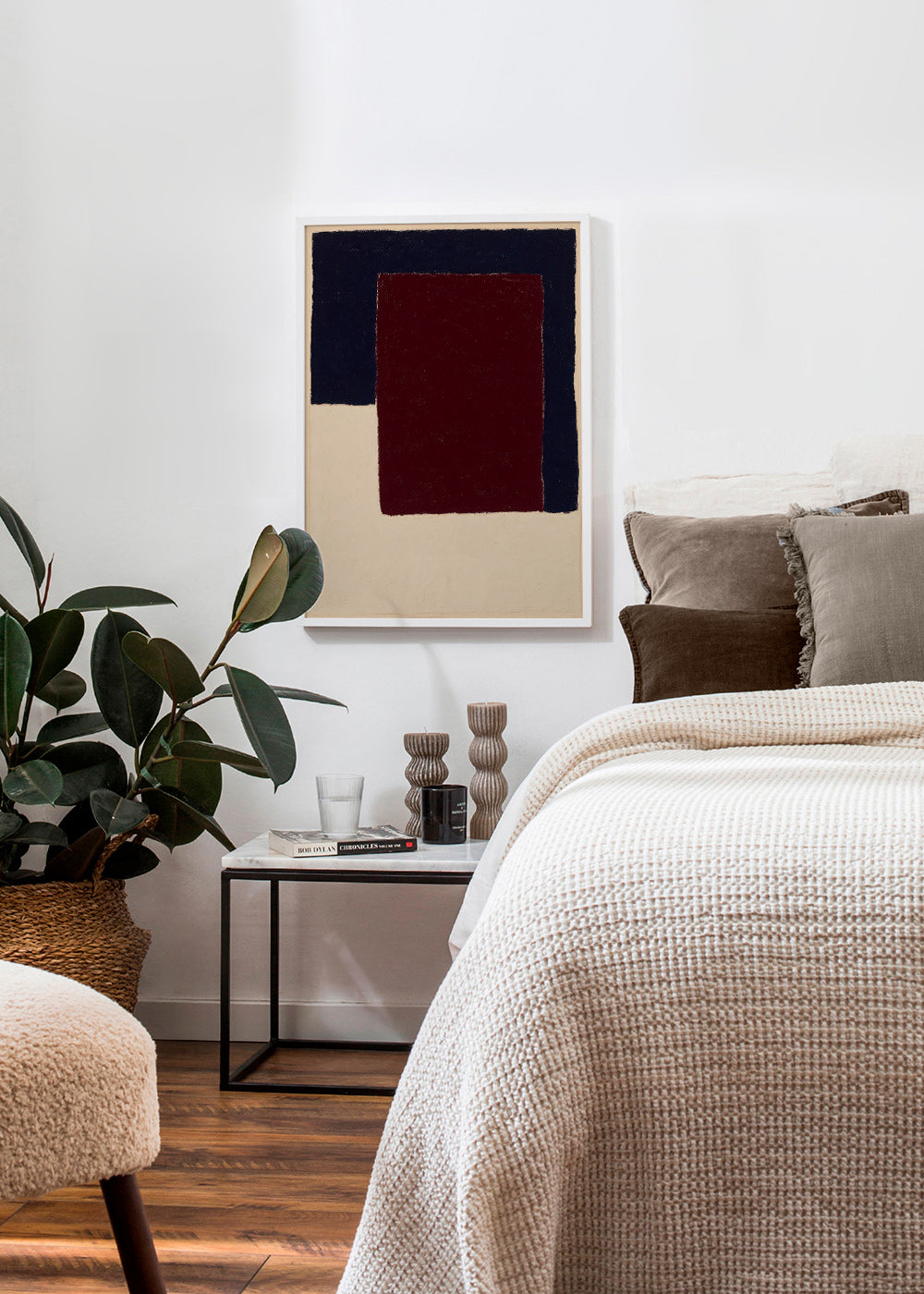 Abstract kunstwerk met bordeaux rechthoek – Product1
