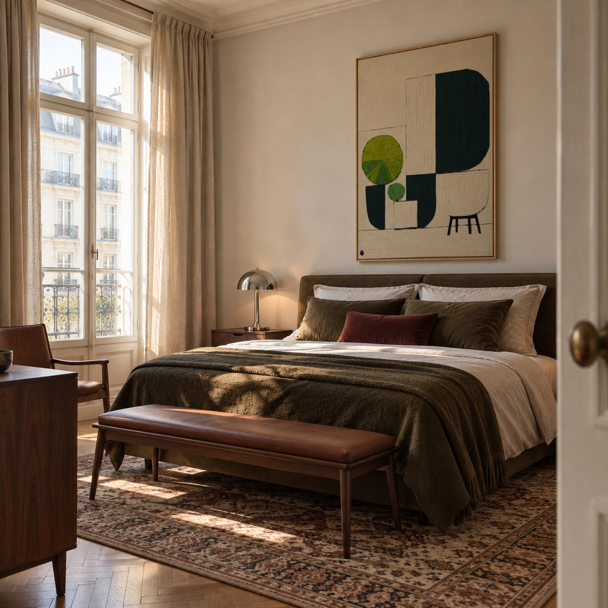 The Abstract Garden - Framed canvas in an interior