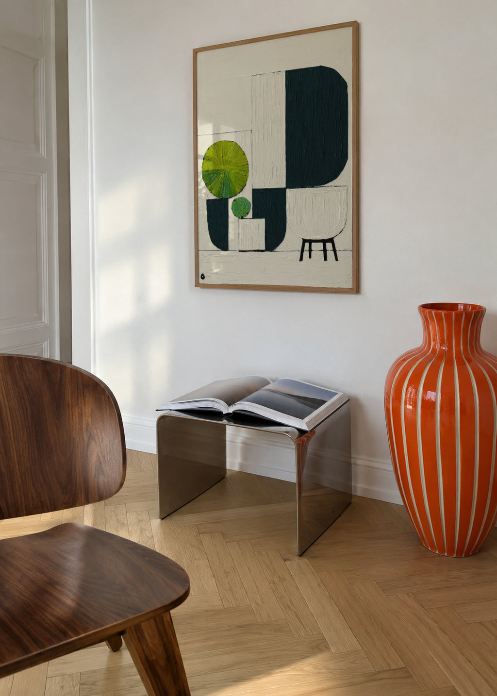 The Abstract Garden - Framed poster in an interior