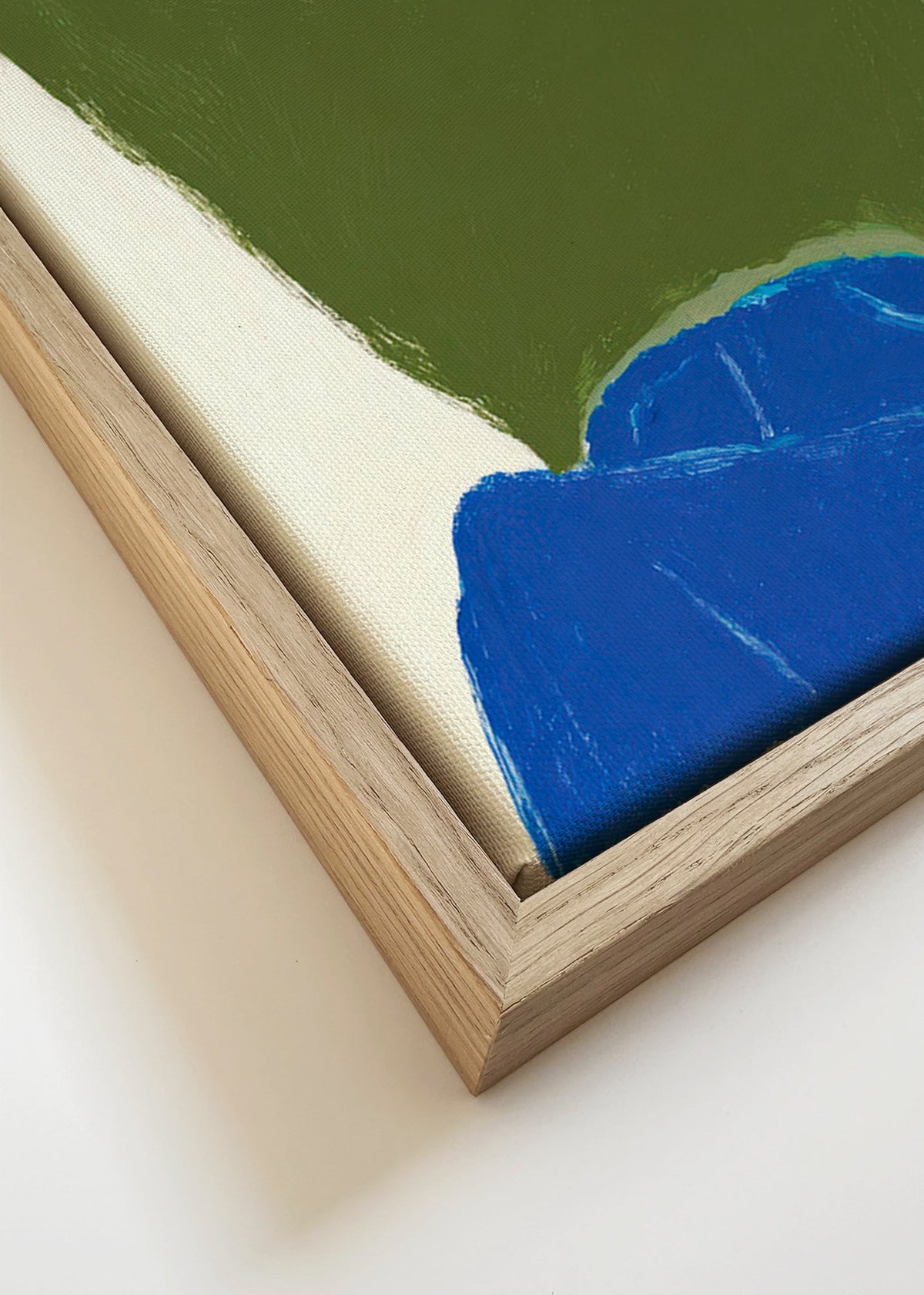 Liggende illustratie met groene trui – Canvas detail