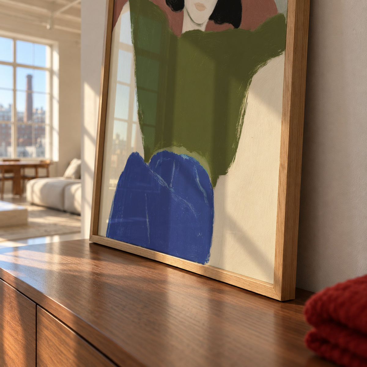 Reclining in Green - Framed poster detail