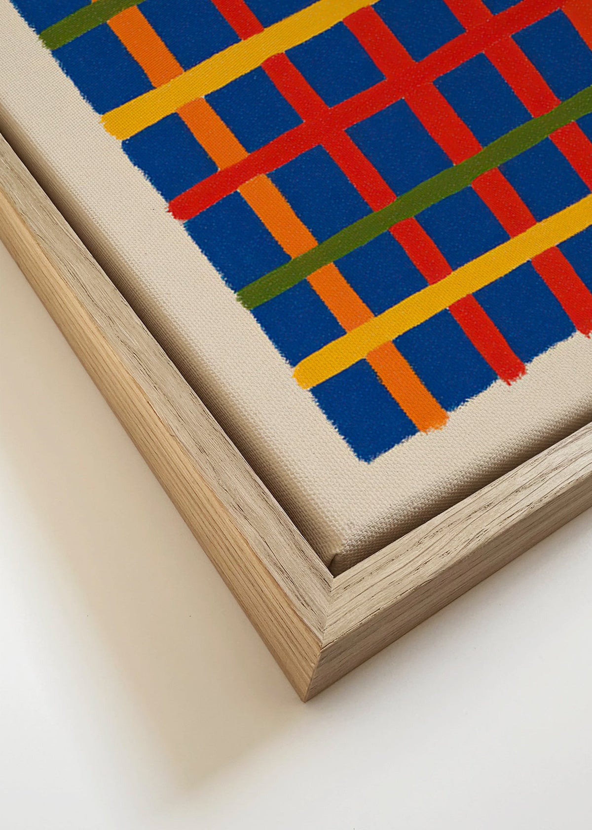 Geometrische kunst kleurraster verticaal – Canvas detail
