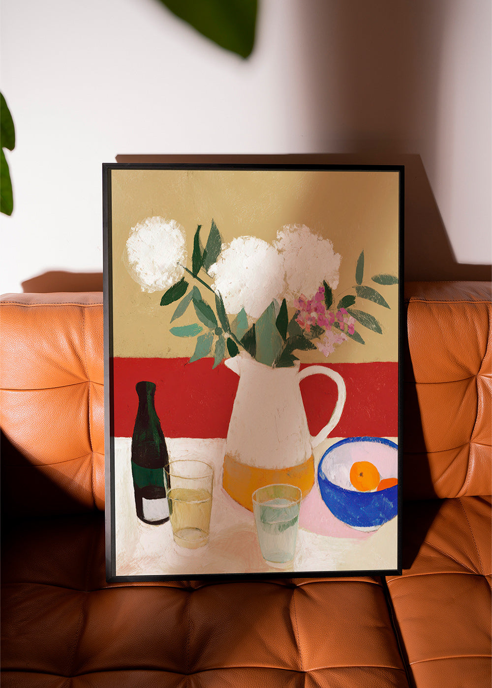 Botanische poster met vaas en witte bloemen – Product1