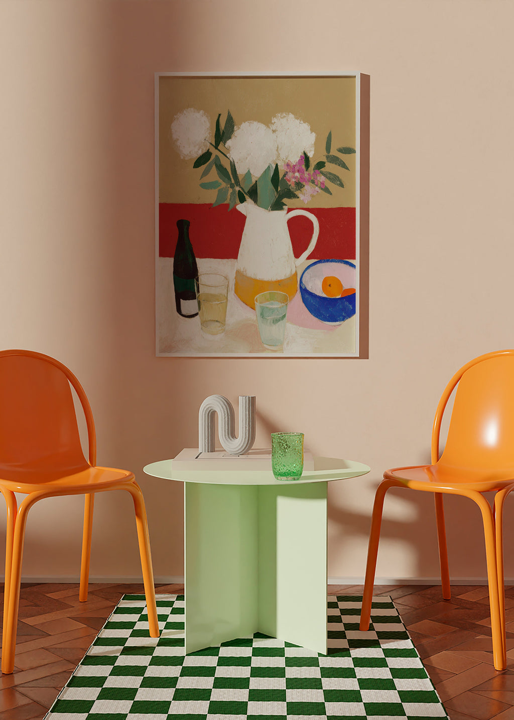 Botanische poster met vaas en witte bloemen – Product3