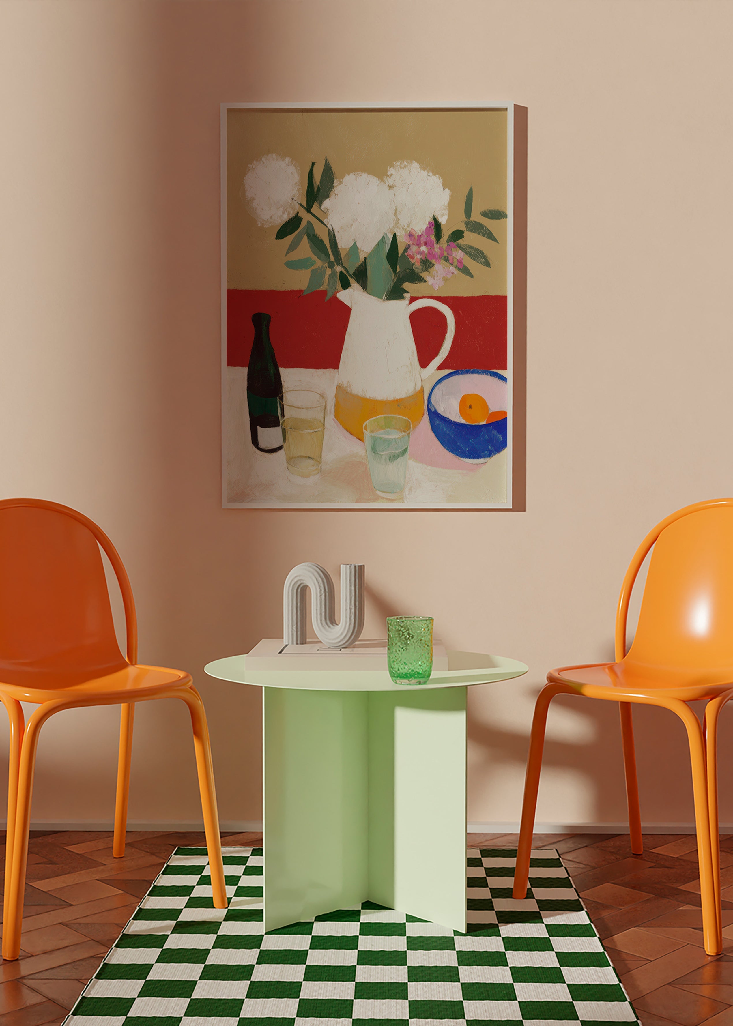 Botanische poster met vaas en witte bloemen – Product3
