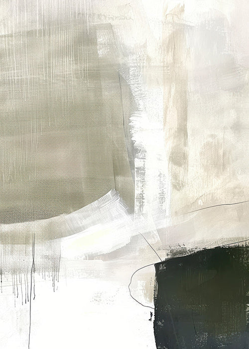 Abstract kunstwerk in neutrale beige tinten