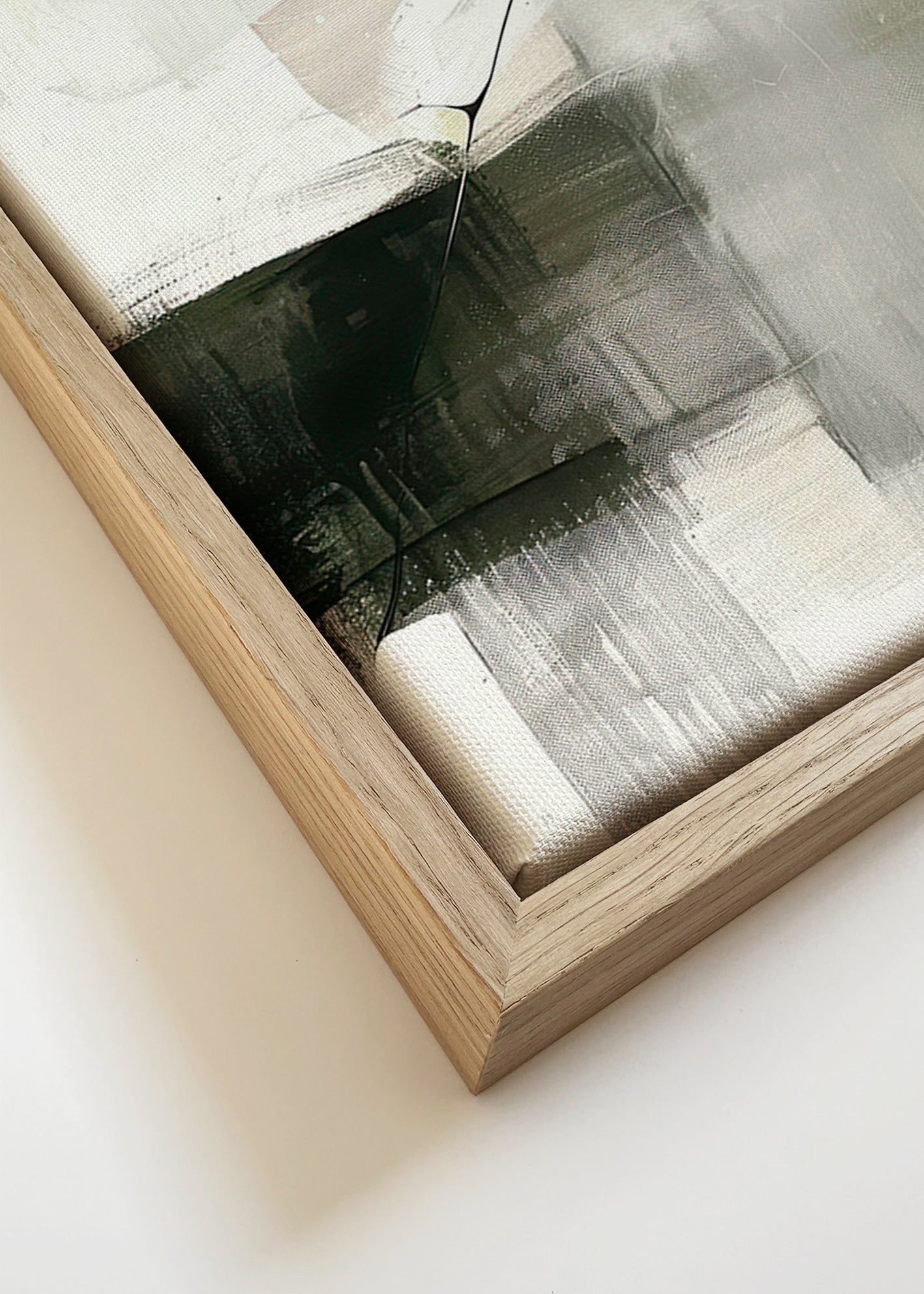 Abstract kunstwerk met zachte horizon – Canvas detail