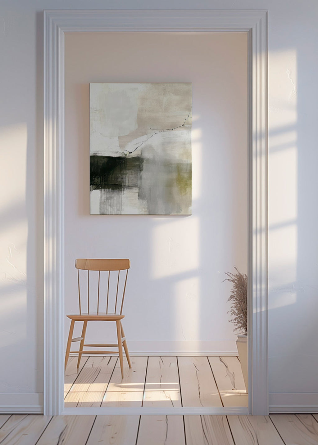 Abstract kunstwerk met zachte horizon – Canvas