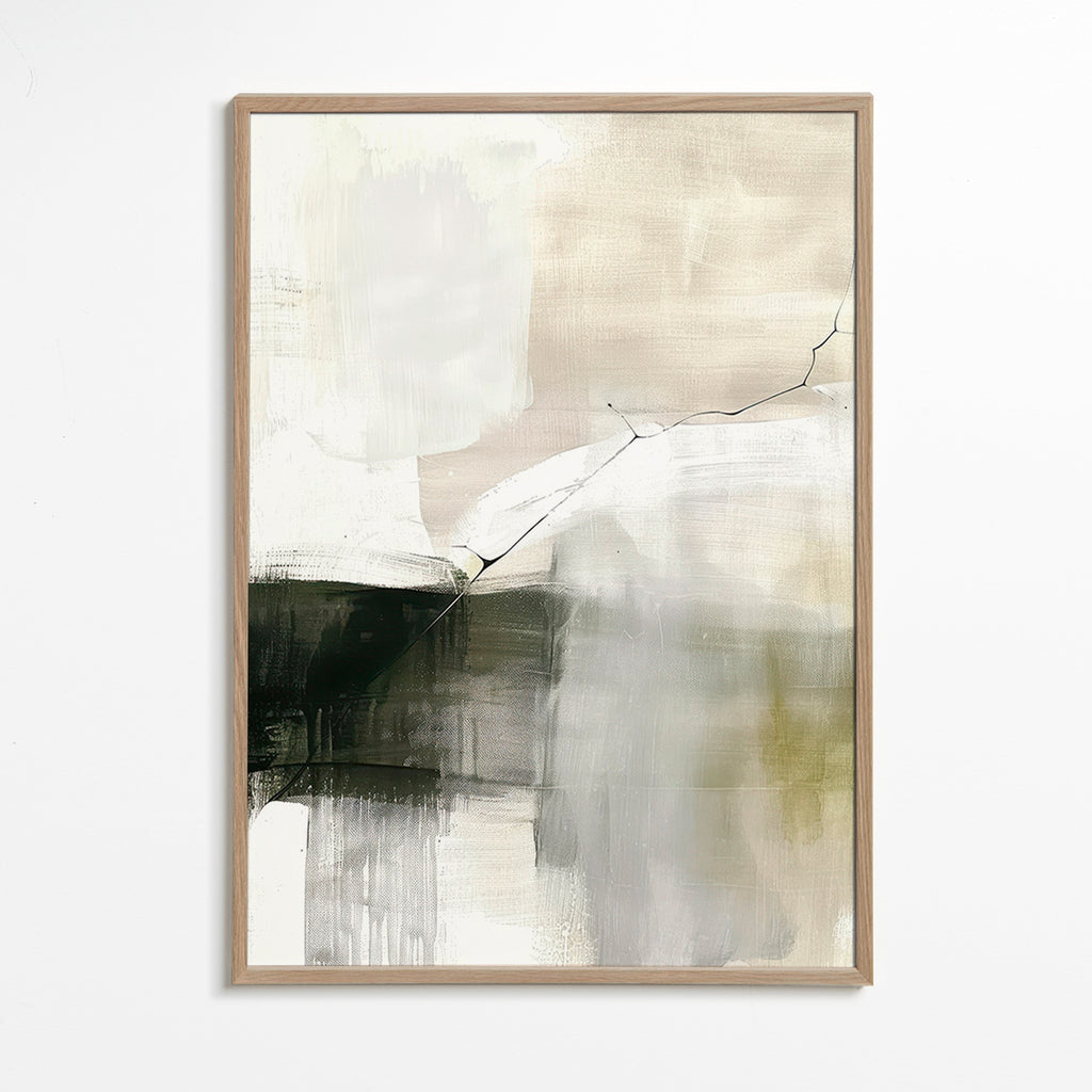 Abstract kunstwerk met zachte horizon – Oak Frame
