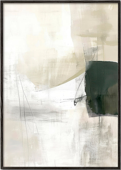 Abstract kunst minimalistisch groen blok – Black Frame